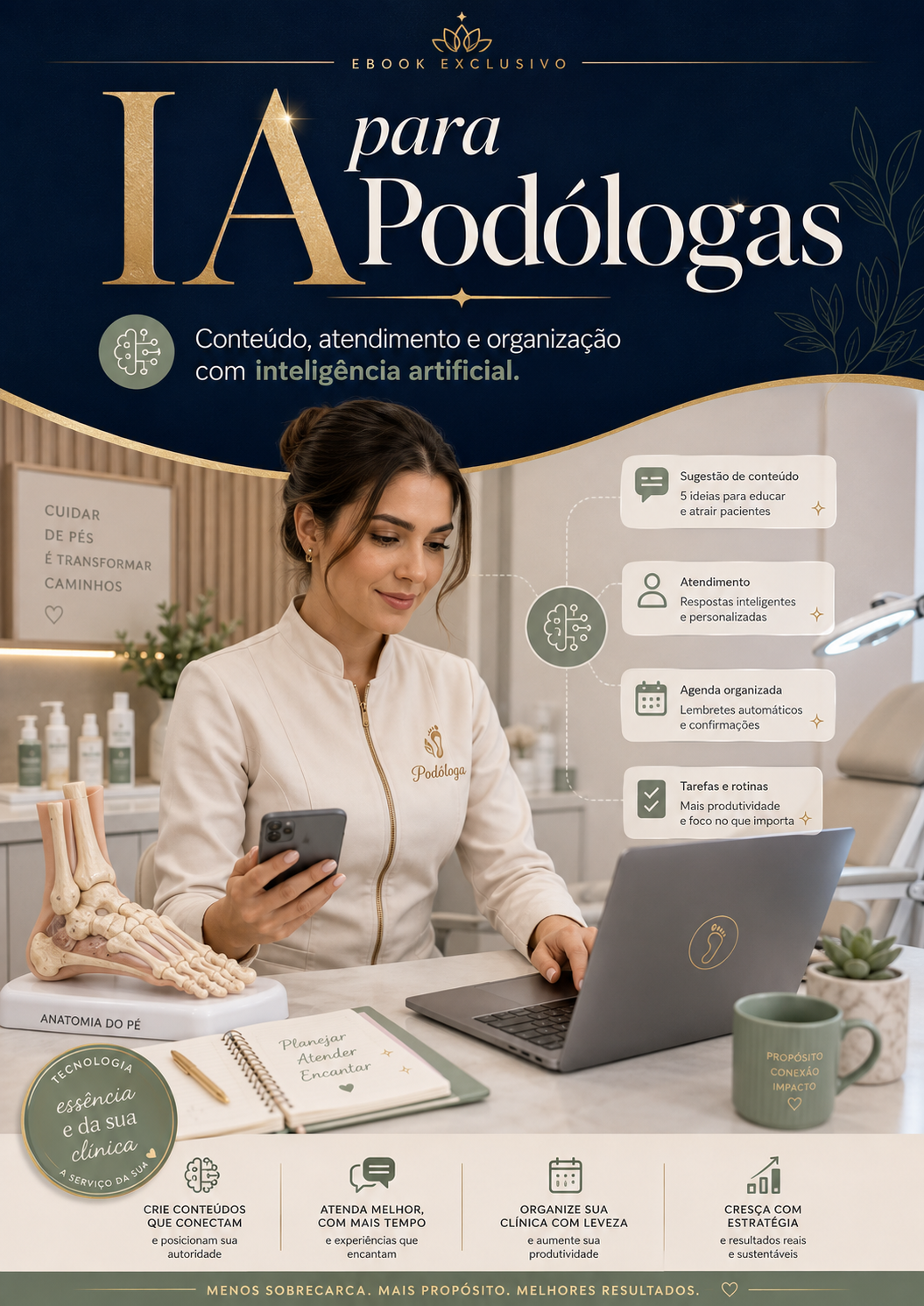 Capa do e-book IA para Podólogas